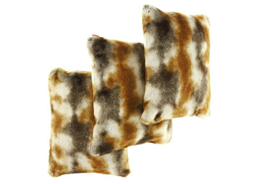 Decorative faux fur pillow GOLD ELEGANCE